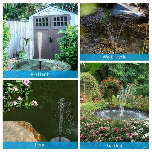 Bird Bath Solar Fountain Powered Water Pump Floating Outdoor Pond Garden Pool