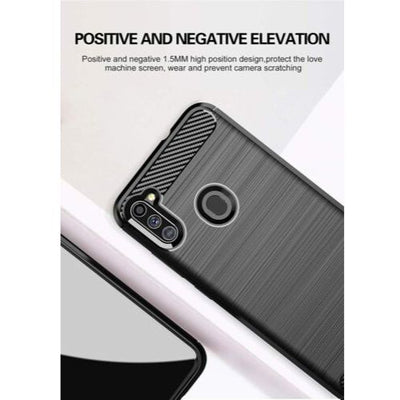 For Samsung Galaxy A11 Case - Shockproof Carbon Fiber TPU Heavy Duty Cover