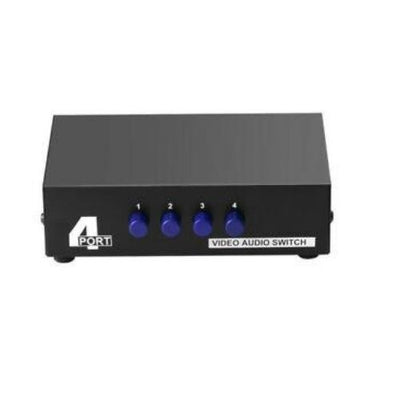 AV Switch Box Composite Selector 4 Port RCA Audio Video 4 In 1 Out To TV