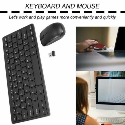 Keyboard&Mouse Combo Wireless 2.4Ghz Optical Mouse USB Receiver For Pc Laptop