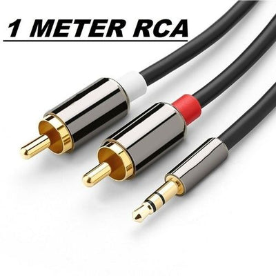 New Twin RED WHITE 2x RCA PHONO to Stereo 3.5mm Mini Jack STEREO Audio Aux Cable