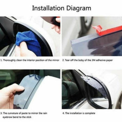 Universal Car Rear View Wing Mirror Sun Shade Shield Rain Board Eyebrow Guard