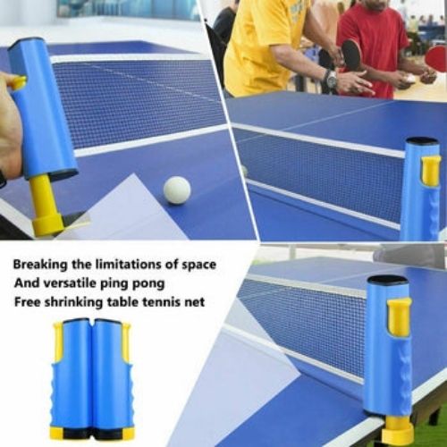 Portable Table Tennis Net With spring Clip And Light Weight ,PE plastic ( Blue)