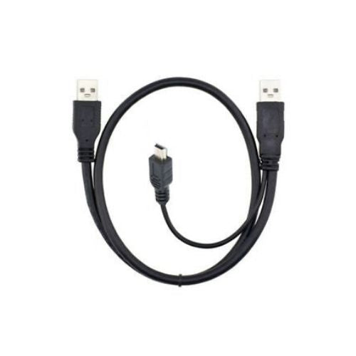 USB 2.0 A to Y Cable B Male and Mini Port 5-Pin for Mobile HDD Power Data