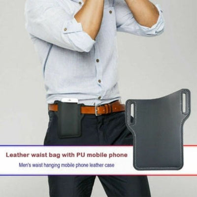 New Mens Cell Phone Leather Pouch Belt Pack Bag Loop Waist Holster Case Covers