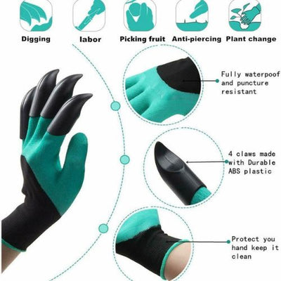 Garden Gloves with Claws for Digging Planting Gardening ABS Tool for Home Pot