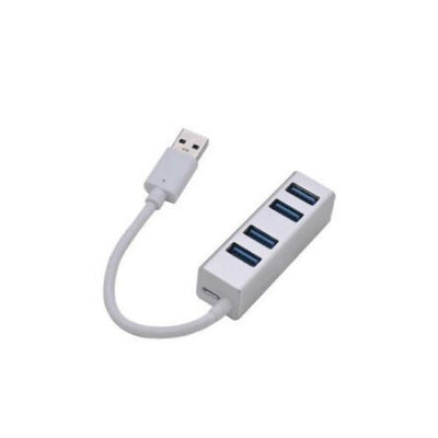 Aluminum 4 Port USB 3.0 Hub 5Gbps High Speed Mini Portable Adapter For PC Laptop