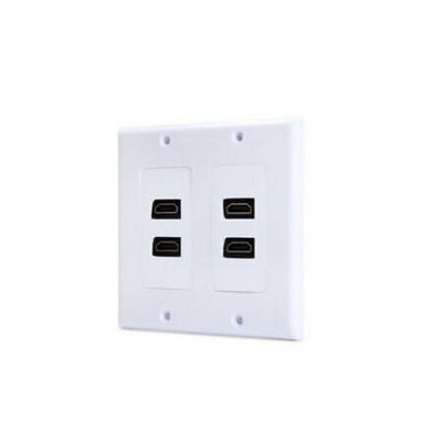 4 Port HDMI Female Wall Plate Face Panel Coupler Outlet Extender Socket