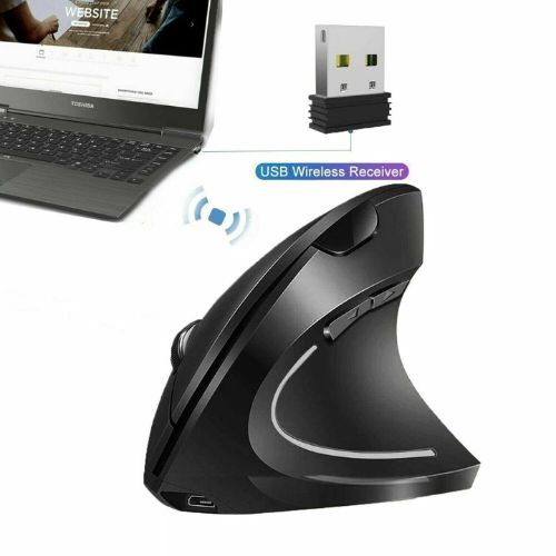 Optical Vertical Mouse Ergonomic Wireless USB Rechargeable 3200 DPI Right Handed