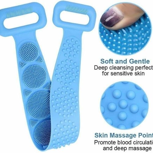 Lengthen Bath Silicone Back Scrubber Shower Body Brush Back Massage Body Clean