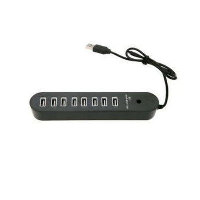 8 Port USB 2.0 Data HUB High Speed Splitter Extender Built-In USB Cable