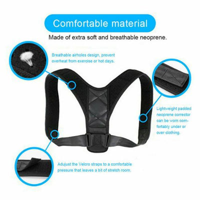 Posture Clavicle Support Corrector Back Straight Shoulders Brace Strap Correct