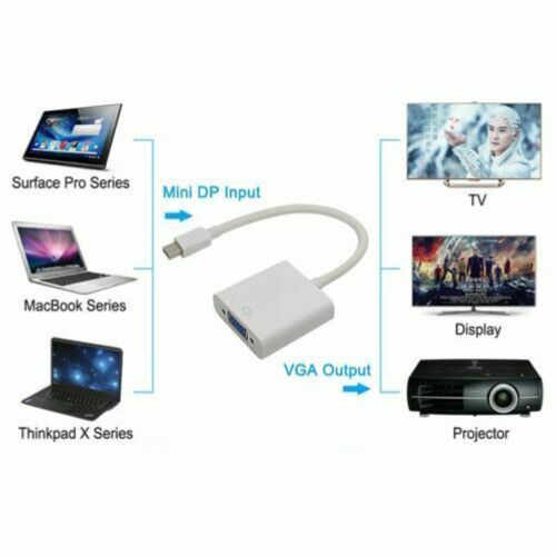 Mini DP to VGA Adapter Display Port For TV Projector Macbook Air Pro Thunderbolt