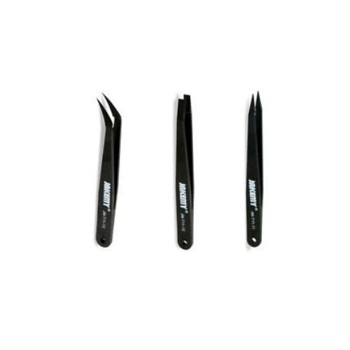 JAKEMY JM-T11 3in1 Anti-static Heat Resistant Flat Pointed Curved Tweezers Set