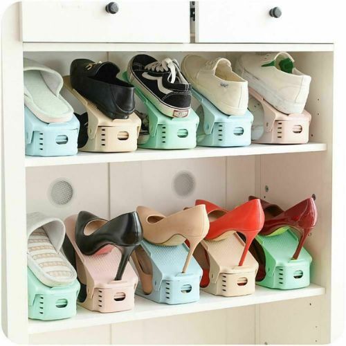 New Shoe Slots Organizer Home Double Layer Organizer-Space Saver Rack Holder CA