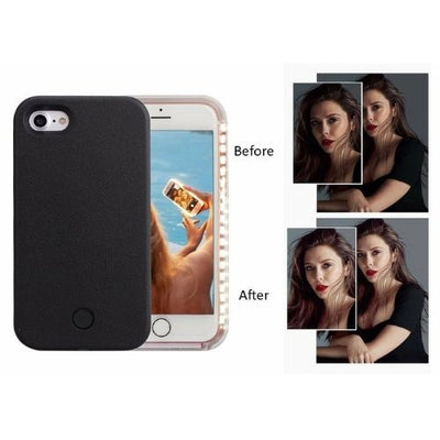 For iPhone 5 SE 6 6S Plus Case - Luxury LED Light Up Picture Glow Cover Selfie