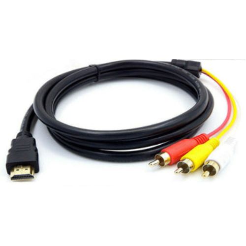 1.5m HDMI Male to 3 RCA Video Audio Converter Component AV Adapter Cable - Black