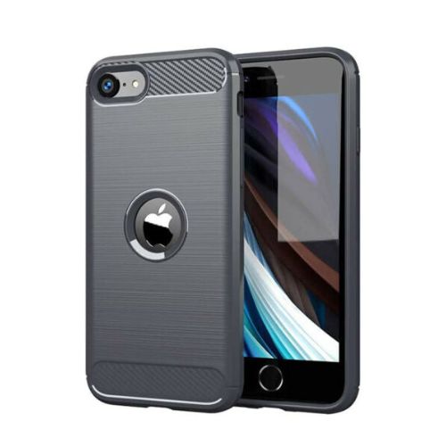 For iPhone SE 2020 Case - Shockproof Carbon Fiber Soft TPU Armor Hybrid Cover