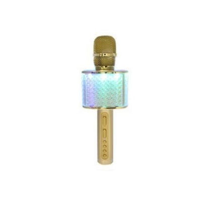 Wireless Bluetooth Karaoke Microphone USB Speaker Mic Home KTV w/ LED