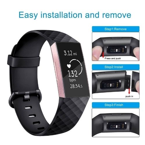 For Fitbit Charge 3 4 SE - Band Replacement Silicone Wristband Strap Wrist Sport