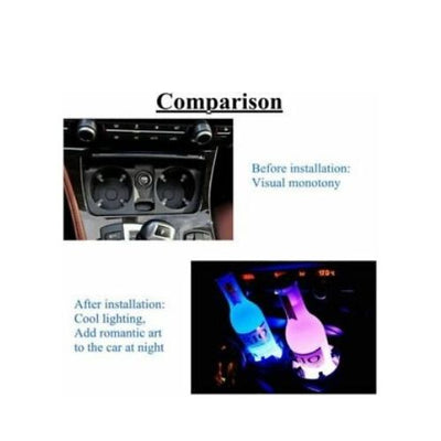 LED Car Cup Holder - Atmosphere Lamps USB Charging Mat Cup Pad (Seven Colours)