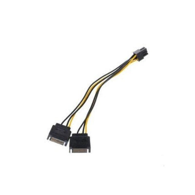 Dual SATA Power to 6Pin PCI-E Cable Converter Wire for PCI Express Video Card