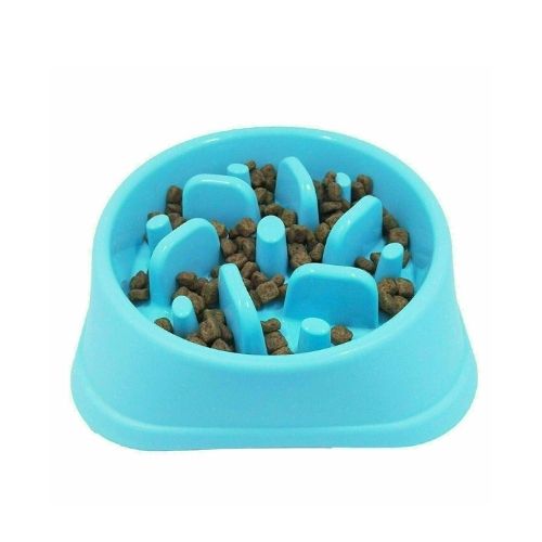 Pet Dog Cat Slow Food Healthy Anti Slip Gulp Feed Interactive Travel Dish Bowl