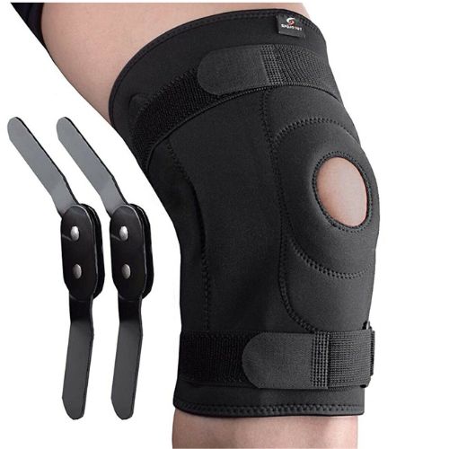Adjustable Neoprene Knee Brace Fastener Patella Support Gym Black Relief Strap