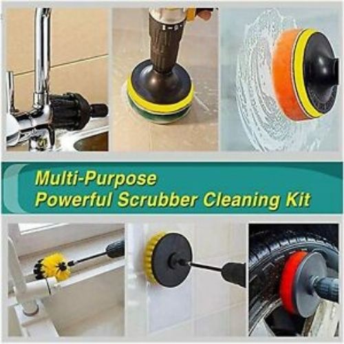 3Pcs- Drill Cleaning Brush Kit Bristle Scrubber Bathtub Tiles, Carpet Cleaning