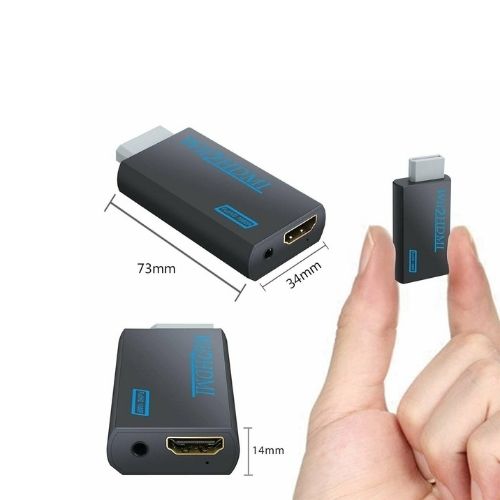 Wii to HDMI Converter Adapter 1080p 720p  HD Upscale 3.5mm Audio Output Black