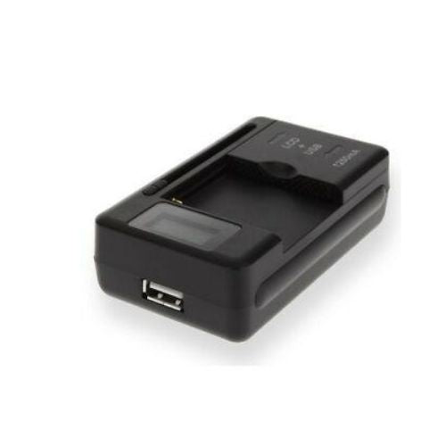 Universal Battery Charger w/ USB AC Charging Port for Cell Phone Camera Battery