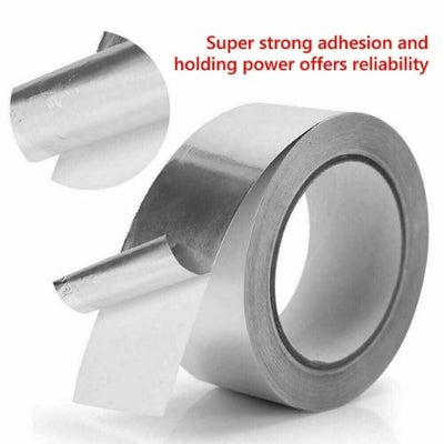 Waterproof Aluminium Foil Adhesive Tape Heat Shield Duct Sealing Silver Repair