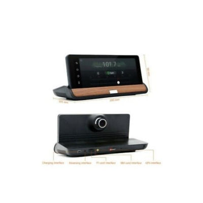 Car Cam Dual Dash Camera Driving Recorder GPS Navigation 7 In LCD Android WiFi