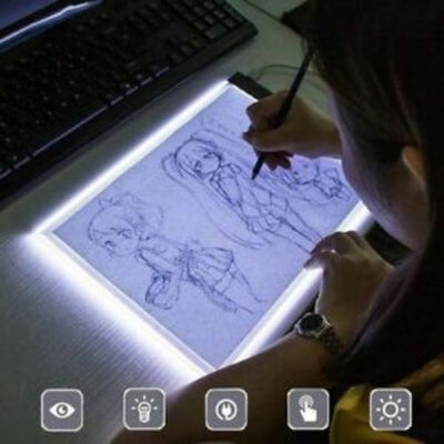 A4 LED Light Box Tracing Drawing Board Art Design Pad Copy Lightbox Day&Light CA