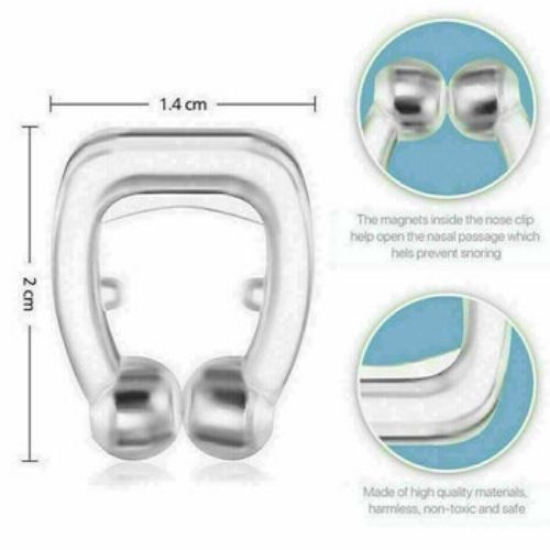 Silicone Magnetic Anti Snore Stop Snoring Nose Clip Sleep Aid w/Case