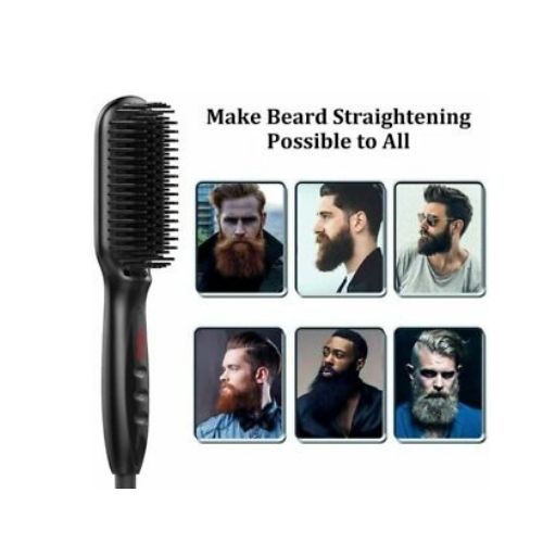 Electric Quick Heated Beard Straightener Brush Hair Comb Curling For Men,Women ~