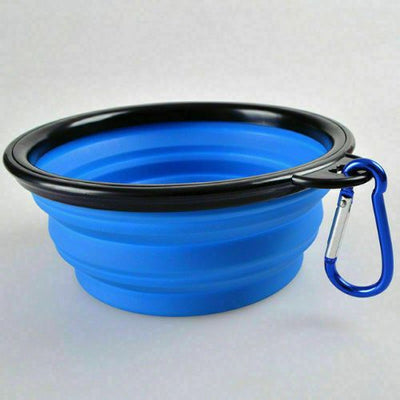 Dog Pet Water Food Bowl Silicone Portable Travel Feeder Dish Container Tools CA