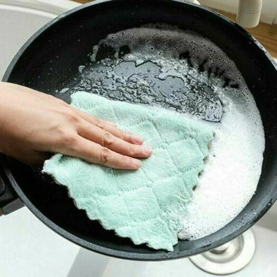 10PC Super Absorbent Microfiber Kitchen Dish Cloth Household Cleaning Towel Bulk