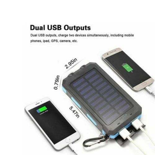 Solar Power Bank 20000mAh Charger External Battery Waterproof for mobile phones