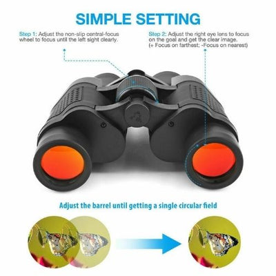 Day Night HD Hunting Binoculars 60x60 3000M Waterproof Telescope Coordinates CA