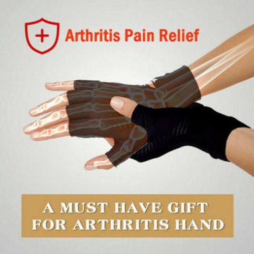 Anti Arthritis Compression Gloves Copper Fingerless Pain Relief Support