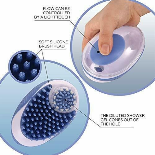 2 in 1 Pet Soft Brush Bath Fur Massage Brush Shampoo Dispenser Massaging Washing