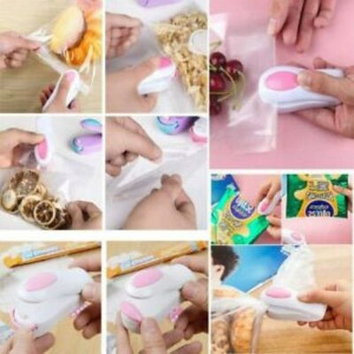 2Pcs Mini Hand Held Heat Sealer Sealing Machine Hand Pressure Heated Household