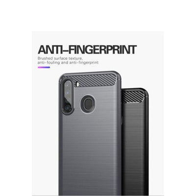 For Samsung Galaxy A21 Case - Shockproof Carbon Fiber TPU Heavy Duty Cover