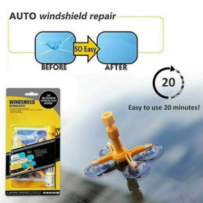 Windshield Repair Kit Quick Fix DIY Car Wind Glass Bullseye Rock Chip Crack Star