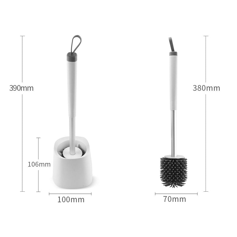 Toilet Brush Holder Set Silicone Bathroom Washroom Cleaning Tool New