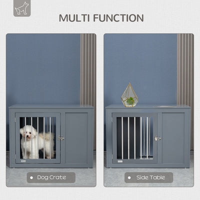 Furniture Style Dog Crate End Table Kennel, w/ Double Doors for Medium Dogs