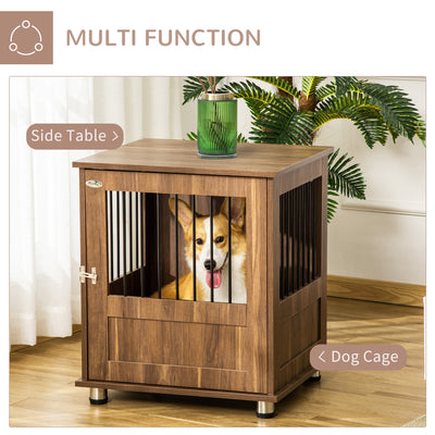 Wooden Dog Crate with Furniture Style for Small Dogs, Indoor End Table