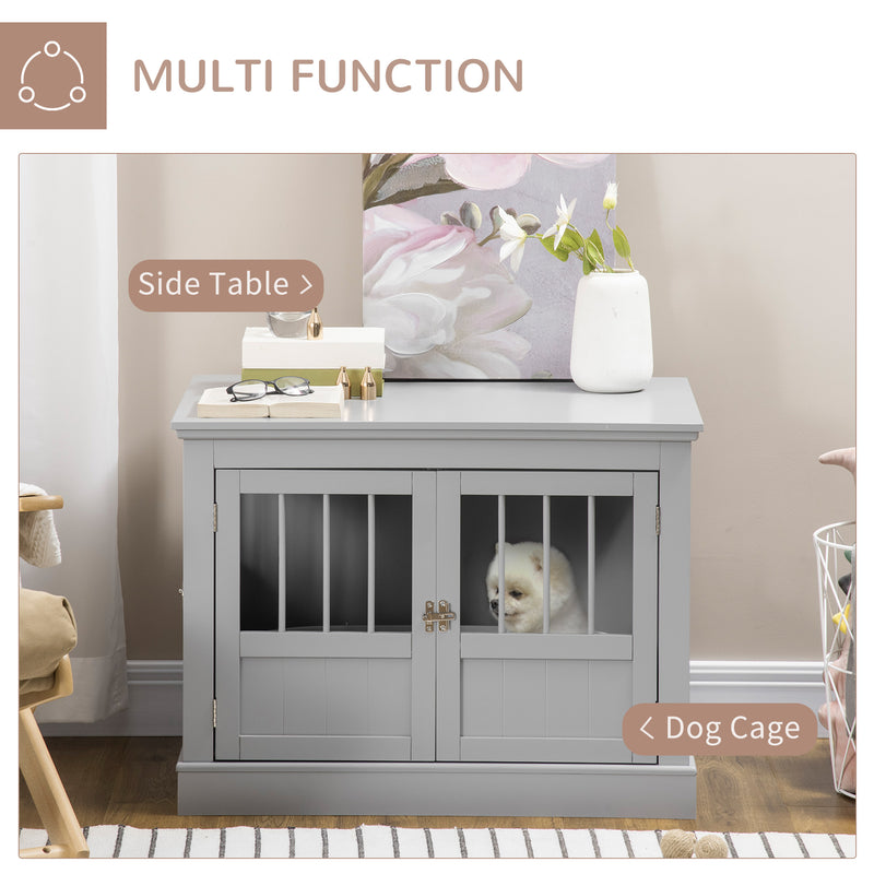 Indoor Dog Crate End Table Pet Kennel W/ Large Entrance Magnetic Doors