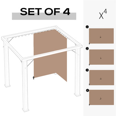 Universal Gazebo Replacement Sidewalls 4 Pcs Privacy Wall for Gazebo